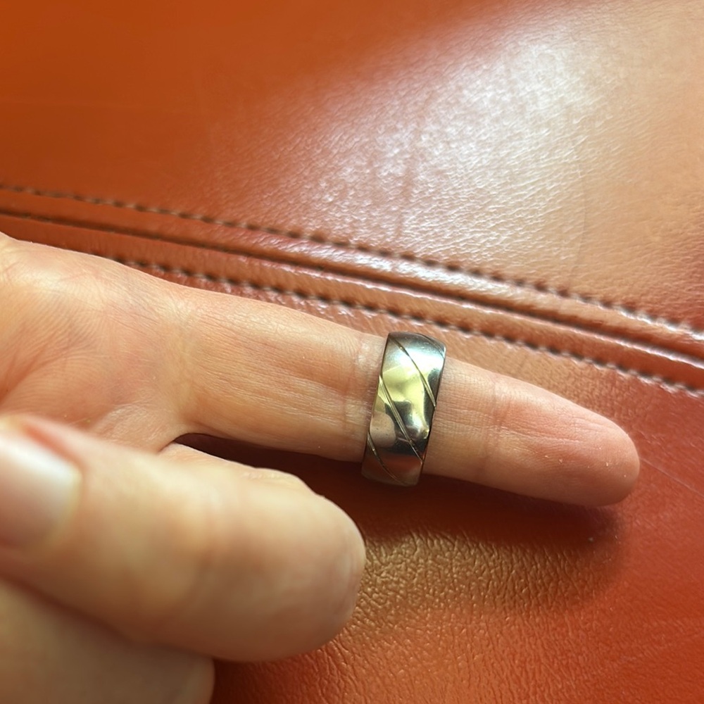 Silver Stainless Cigar Band Ring